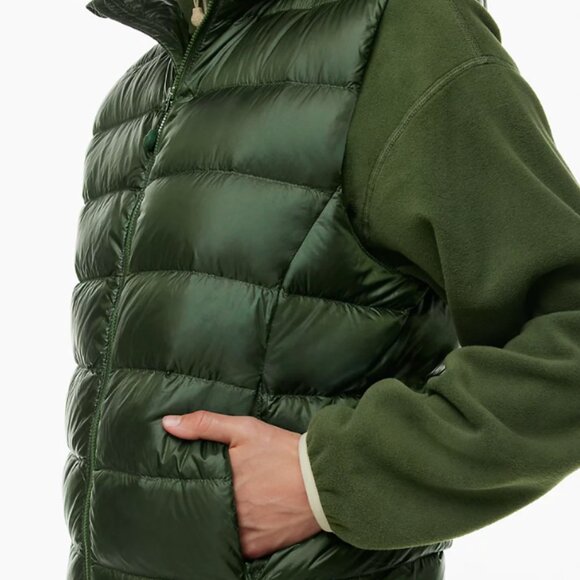 Aritzia The Little Puff™ Vest with Hood in Green - Picture 2 of 3